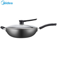 美的(Midea)熟铁无涂层不粘炒锅复合底燃气灶明火用 CT32A4爆炒锅32cm