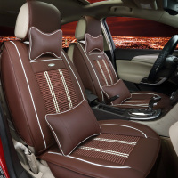 皓邦汽车坐垫夏季冰丝座垫套四季垫速腾迈腾途观宝来斯柯达汽车座套朗逸途观 棕色 升级款