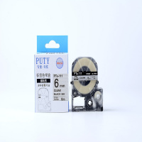 普贴 6mm透明底黑字色带 PTe-111(单位:盒)
