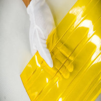 金立美 橘黄条纹 塑料门帘(含附件 ) 2.0mm*2600mm*200mm (单位:片)