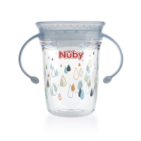 努比(Nuby)240ml握把tritan魔术杯--花、水滴、恐龙10503