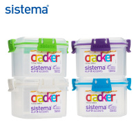 新西兰Sistema 保鲜盒 61331 400ml食品储藏存储方形保鲜盒微波炉加热饭盒水果零食便