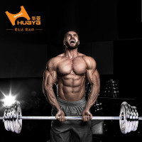 华亚电镀杠铃片套装男士举重健身器材