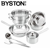栢士德BYSTON不锈钢锅具套装7件套BST-074