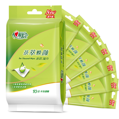 心相印茶语系列茶萃焕颜湿巾(10片装)XCR001
