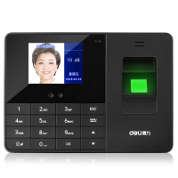 得力3763 人脸识别式 考勤机 指纹机 打卡机 办公 经济型人脸/指纹考勤机 彩色屏