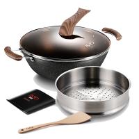 智贤 JSYO-純臻无烟不粘炖锅 304#蒸锅 麦饭石 34cm双耳炒锅 煮炖锅