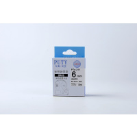 普贴(PUTY) 6mm 白底黑字色带 PTe-211 (单位:盒)