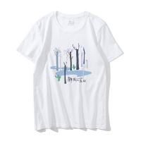 [定制商品72小时发货]拓路者夏季纯棉圆领宽松短袖白色青年男女同款个性设计挪威的森林潮流休闲印花T恤