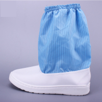 [苏宁自营]防静电中筒靴PU皮革实面条纹防静电中筒鞋