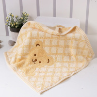 金号MRF742H纯棉自带挂绳小方巾35*34蓝色