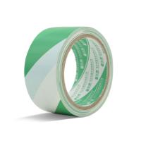 得力(deli)PVC警示胶带 地面划线胶 地线胶带 标识胶带 斑马线胶带贴地胶带 绿白色 16Y/卷 6个装