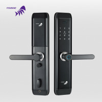 鱼刺(FISHBONE) 指纹锁智能门锁家用防盗门指纹密码锁电子门锁 F3 星空灰 红古铜