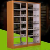 木护板双面双柱书架