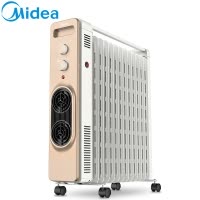 美的(Midea) 取暖器油汀 HY22D 13片147镂空散热片 暖风PTC双加热体 倾倒自动断电 家用取暖器