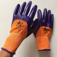 星宇 十三针 尼龙丁腈半浸(桔纱紫) 手套 N598 (单位:双)
