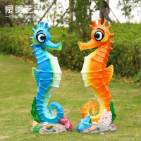 由惠体育玻璃钢卡通动物雕塑树脂仿真海马摆件