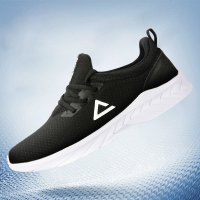 匹克(PEAK)男鞋2018秋季新款休闲运动鞋网面减震防滑轻便软底黑白跑步鞋