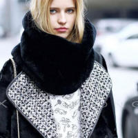 仿皮草 2018秋冬新款仿兔毛柔软套头围脖