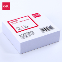 得力deli7600便条纸(带水晶盒)便签纸便条本备忘单词本记事帖纸留言条文具91*87mm300张 1盒装