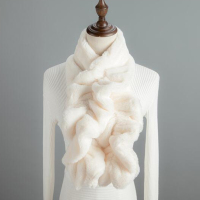 仿皮草 2018秋冬新款仿獭兔毛皮草麻花围巾秋冬季女士长款保暖防寒单色双面百搭