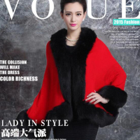 仿皮草 2018秋冬新款大码毛针织开衫女士仿皮草披肩斗篷外套