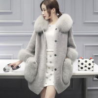 仿皮草 2018秋冬新款仿羊剪绒皮毛一体外套女装潮款