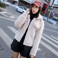 仿皮草 2018秋冬新款仿兔毛显瘦女生韩版短款时尚兔毛夹克毛绒上衣潮