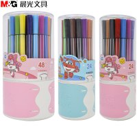 晨光(M&G) 卡通学生水彩笔绘画笔 圆筒/手提盒装 多色选择 图案颜色随机F 18色水彩笔TCP90189