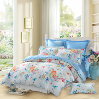 LUOLAI罗莱家纺 全棉斜纹四件套 沁花妍 小家碧玉款