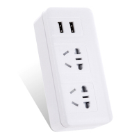 领路者总控开关 USB插座 1转4插座/转换插头/电源转换器 2位组合孔+2USB孔无线转换插座