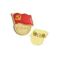银佳 旗型党徽 胸章带字党徽 为人民服务党徽 别针款 50个装