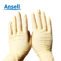 Ansell 安思尔456X 一次性手套 天然橡胶手套 食品处理 加工 医实验室手套 劳动防护用品 尺寸S 10盒/箱