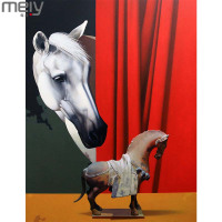 每涯艺术 苏梓寒《目光》NO.9艺术家原创油画艺术品收藏 客厅卧室玄关餐厅办公室居家装饰 挂画