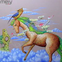 每涯艺术 曾果《我来自你的世界》NO.5艺术家原创油画艺术品收藏 客厅卧室玄关餐厅办公室居家装饰 挂画