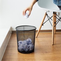 得力 金属网状废纸篓 9189