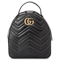 [贵族典范]古驰(GUCCI) GG MARMONT系列双G女士波浪纹绗缝真皮拉链女士双肩包女包 欧美时尚