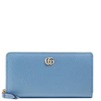 [直营]GUCCI古驰PETITE MARMONT系列 女士牛皮双G标拉链长款钱包手拿包
