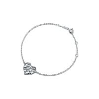[直营]TIFFANY&CO.蒂芙尼 925银 欧美风格 女士橄榄叶心银手链 送恋人