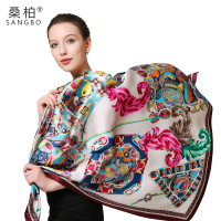 桑柏丝绸 真丝丝巾女披肩围巾两用桑蚕丝丝巾大方巾礼品礼盒装