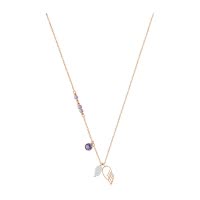 施华洛世奇(Swarovski) 人造水晶 天使之翼翅膀水晶质感配饰女锁骨项链 欧美风格 送恋人 镀玫瑰金色