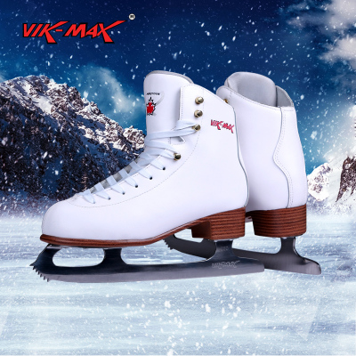威玛仕VIK-MAX 白色真皮出租花样冰刀鞋花样滑冰鞋出租场地用