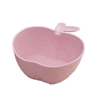 苹果型儿童碗彩色宝宝训练碗环保可降解麦秆碗儿童用耐摔碗