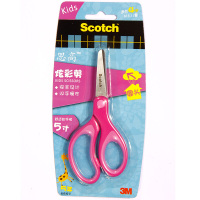 3M 思高1442B 儿童炫彩圆头剪刀/安全剪刀5英寸 手工美工剪纸安全不伤手 多用途不锈钢剪刀耐用 颜色随机