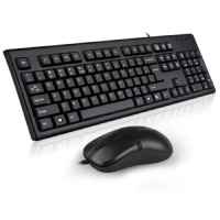 双飞燕(A4TECH) 有线鼠标键盘套装 WKM-1000 USB口 有线键盘鼠标套装 有线键鼠套装 电脑键盘 黑色