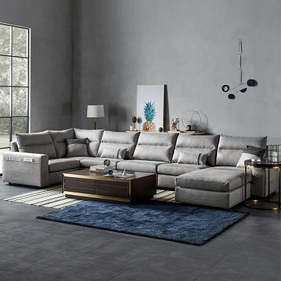 顾家家居KUKA 简约现代大小户型布艺科技布沙发客厅整装2055