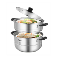 美的(Midea)ZG26Z01 蒸锅双层不锈钢复底锅26CM