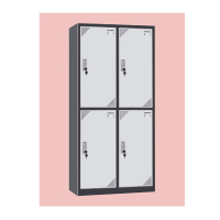 正鹏DT铁皮更衣柜杂物储物柜900*500*1850四门TP32006009
