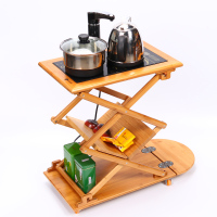 百鸿(Baihong)茶车可移动茶台竹制品带轮简易茶盘茶桌茶具套装电热炉家用 可折叠茶车款式2