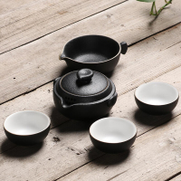 百鸿(Baihong)旅行茶具套装便携包一壶四杯便携式泡茶套装办公室功夫茶具 年年有余套组-黑色